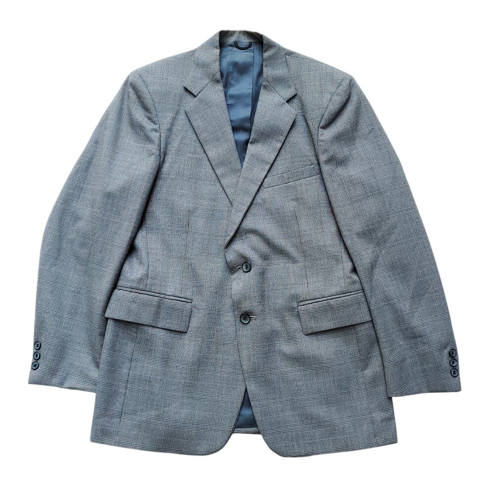 VTG Levi's Tailored Classic Blazer Glen Plaid Wool Ivy Prep Jacket Coat 40R